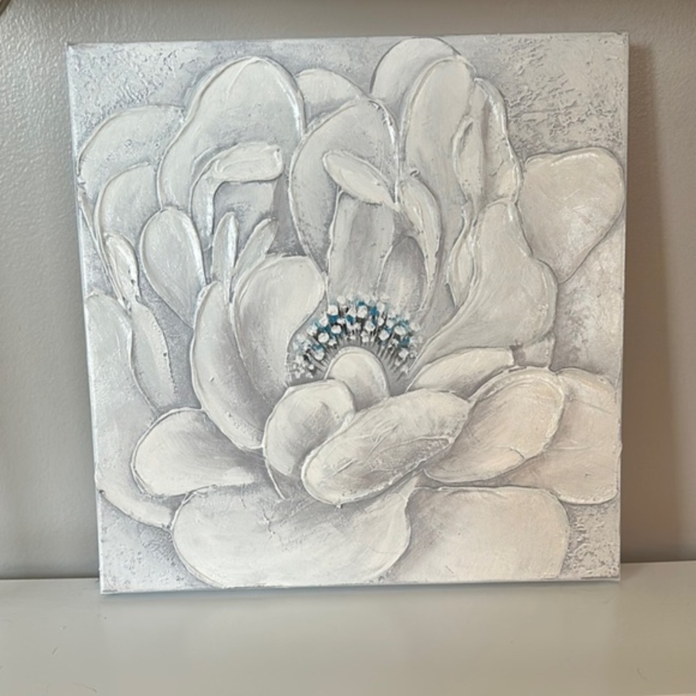 Elegant White Floral Canvas Art